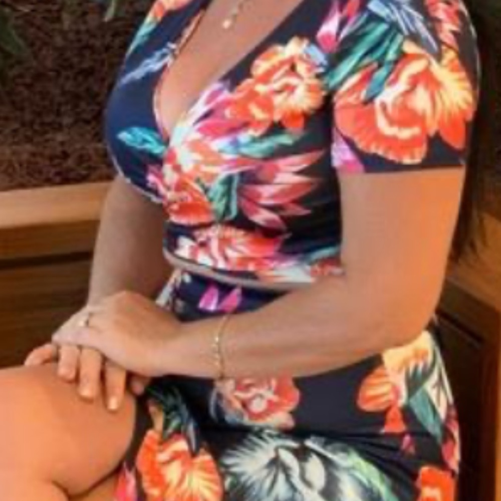 Two piece tropical outfit